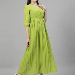 aayu Puff Sleeve Georgette Fit & Flare Maxi Dress image 3