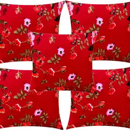 actos Combo Set Of 5 Cushion And 2 Microfibre Floral Bolster Pack of 7 image 3