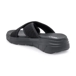 Red Tape Women's Black Cross Strap Sandals image 5