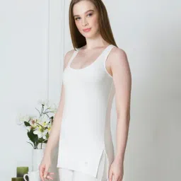 Van Heusen White Cotton Relaxed Fit Tank Top image 3