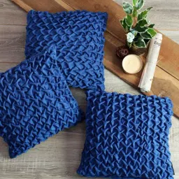 Romee Blue Polyester Cushion Covers (40 x 40 cm) - Set of 3-image-27