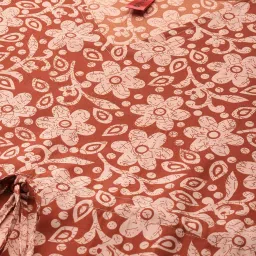 Cottinfab Red Floral Print Kaftan A Line Dress image 5