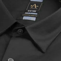 Arrow New York Black Cotton Slim Fit Shirt image 5