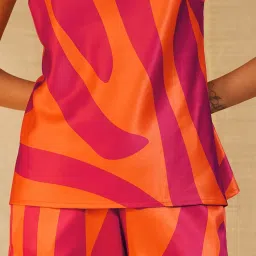 Pink Fort Orange & Pink Printed Top With Trousers image 5