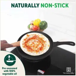 The Indus Valley Black Cast Iron Deep Frying Kadhai With Flat Handle (3.7 L) image 5