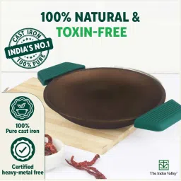 The Indus Valley Black Cast Iron 22.09 cm Vellapam Pan With Grip (0.5 L) image 5