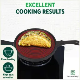 The Indus Valley Black Cast Iron 25.4 cm Chappati Tawas With Grip image 5