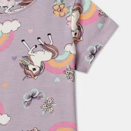 R&B Kids Lilac Graphic Regular Fit T-Shirt image 3