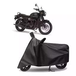 Auto Pearl Polyester Two Wheeler Cover for Triumph Bonneville T120 Black BS6 (Grey)-picture-17