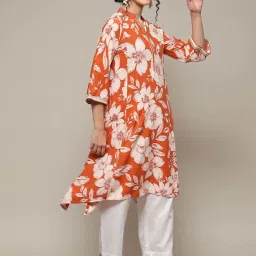 Biba Orange Printed A Line Kurta image 5