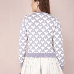 Crimsoune Club Purple Self Pattern Sweater image 2