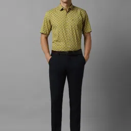Allen Solly Yellow Cotton Slim Fit Printed Shirt image 5