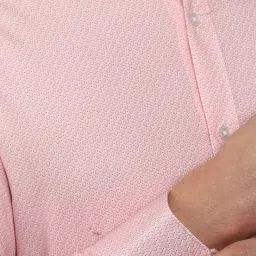 Louis Philippe Pink Cotton Regular Fit Printed Shirt image 5