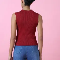 showoffff SHOWOFF Red Embellished Top image 2