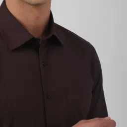 Van Heusen Brown Cotton Slim Fit Checks Shirt image 5