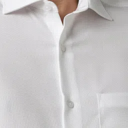 Louis Philippe Permapress White Cotton Regular Fit Texture Shirt image 5