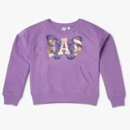 GAP Girls Purple Printed Sweatshirt-picture-12