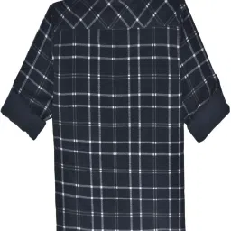 Cavio Boys Navy Cotton Chequered Shirt image 2