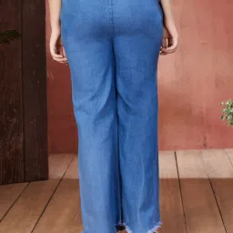 Aarika Girls Blue Solid Plazzos image 2