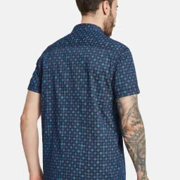 Mettle Navy Cotton Regular Fit Printed Shirt image 2