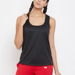 Clovia Black Slim Fit Tank Top-picture-32