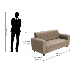 Godrej Interio Rewind Brown Pinewood 3 Seater Sofa image 5