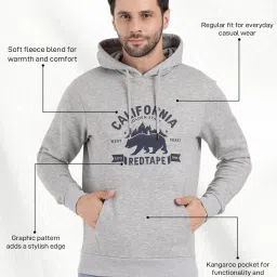 Red Tape Grey Graphic Regular Fit Sweatshirt image 2