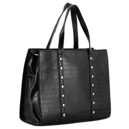 Toteteca Black Textured Medium Tote Handbag image 5