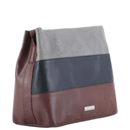 Toteteca Brown Color Block Medium Sling Handbag image 5