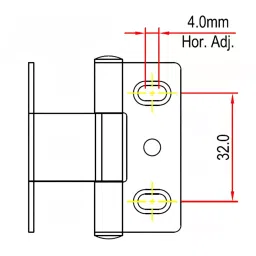 Ebco Cabinet Hinge Silver Finish, Maximum Shutter Size 900 (H) x 450 (W) x 18 (T) mm, HCT1 (Set of 2) image 2