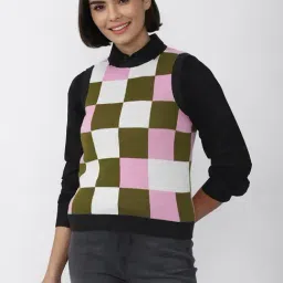 Forever 21 Multicolor Cotton Checks Sweater Vest-picture-30