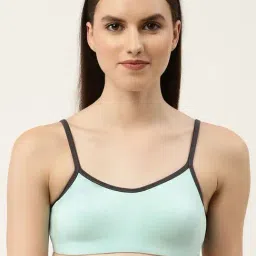 Leading Lady Sea Green Cotton Full Coverage T-Shirt Bra-image-4