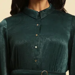W Green Shirt Dress image 5