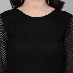 Style Quotient Black Self Design Shift Dress image 5