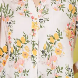Melon by PlusS Off White Floral Print Shirt image 5