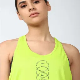 Reebok Green Printed Sports Tank Top image 5
