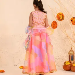 Pspeaches Girls Multicolor Regular Fit Sequence Lehenga Choli image 2