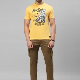 Royal Enfield Yellow Regular Fit Flat Track Fun Print T-Shirt image 5