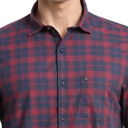 Turtle Red Cotton Slim Fit Checks Shirt image 5