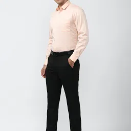 Peter England Peach Slim Fit Printed Cotton Shirt image 5