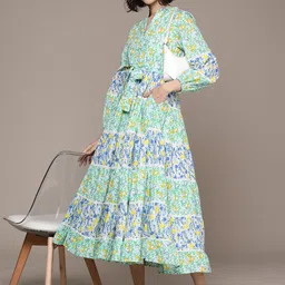 Label Ritu Kumar Floral Print A-Line Midi Dress image 5