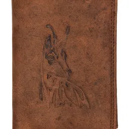 SASSORA Brown ARLO Textured Small Leather Bi-Fold Wallet image 2