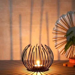 Tayhaa Black Metal Wire Tea Light Holder-picture-16