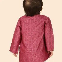Fabindia Boys Purple Printed Full Sleeves Short Kurta image 2