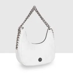 Esbeda White Solid Medium Hobo Handbag image 2