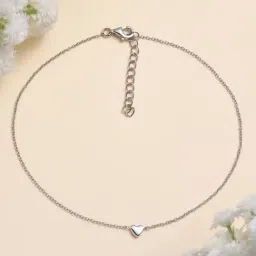 Ornate Jewels 92.5 Sterling Silver My Heart Plain Anklet for Women-picture-18