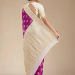 Koskii Wine Zariwork (Gold) Georgette Silk Saree image 2