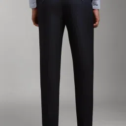 Louis Philippe Navy Slim Fit Texture Trousers image 2