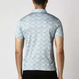 Van Heusen Blue Slim Fit Printed Polo T-Shirt image 2