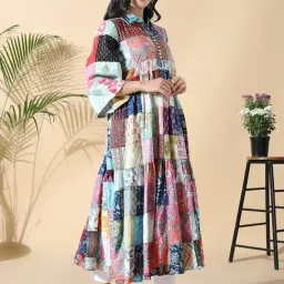 showoffff SHOWOFF Multi Cotton Graphic Kurta image 4